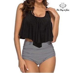 Duostick Flounce Top High Waist Bikini